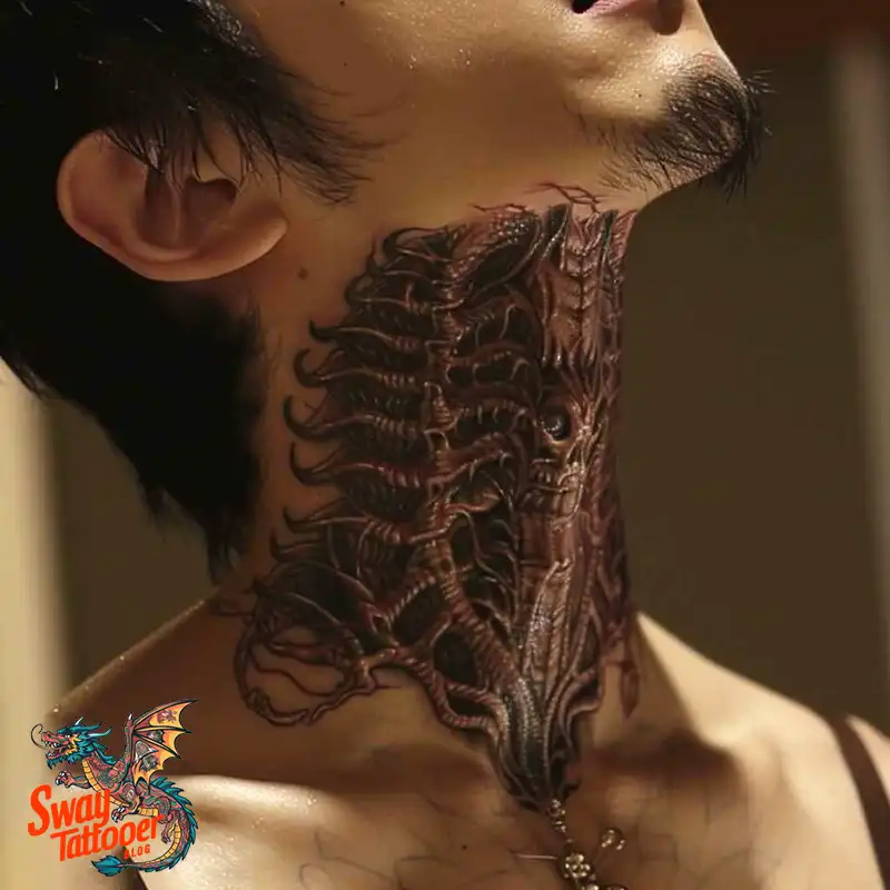 A Guide to the Throat Tattoo Design Ideas with Meaning 14 throat79