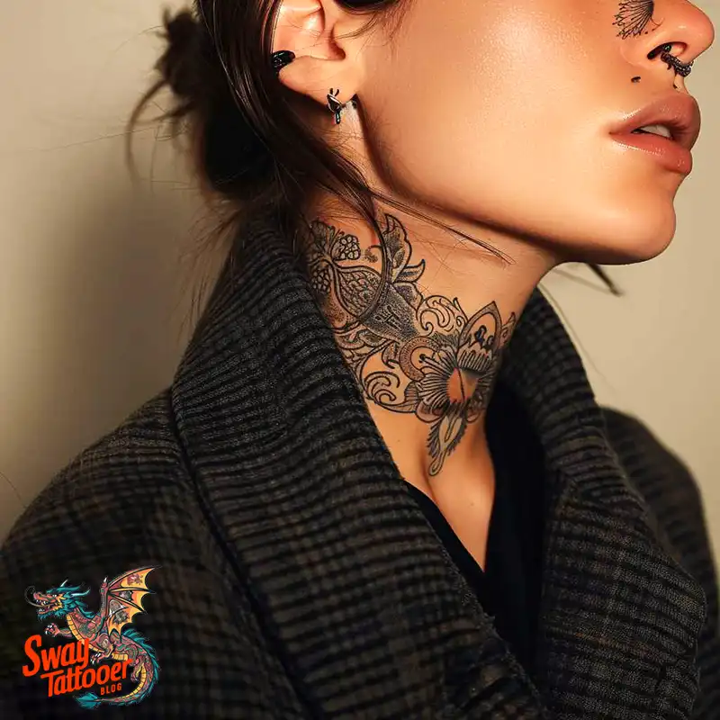 A Guide to the Throat Tattoo Design Ideas with Meaning 3 throat90