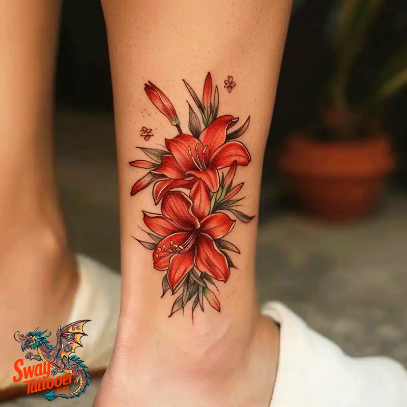 160 Amaryllis Flower Tattoo Designs: Symbolism and Style 159 amaryllis 1