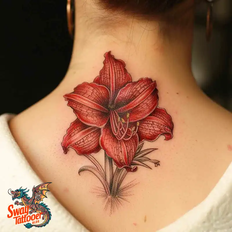 160 Amaryllis Flower Tattoo Designs: Symbolism and Style 160 amaryllis1