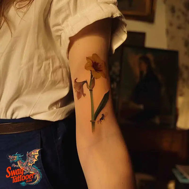 160 Amaryllis Flower Tattoo Designs: Symbolism and Style 66 amaryllis101