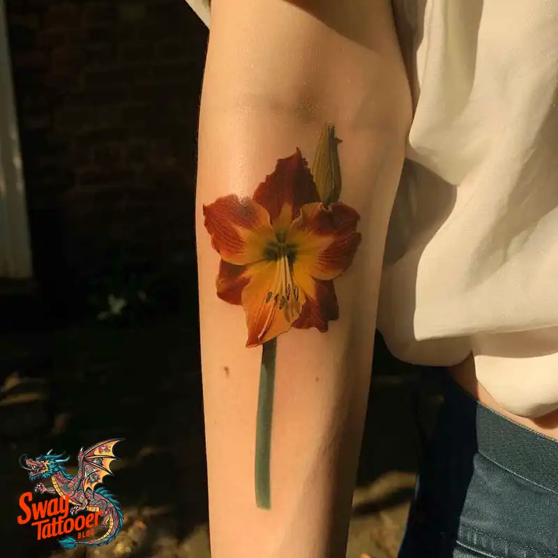 160 Amaryllis Flower Tattoo Designs: Symbolism and Style 58 amaryllis104