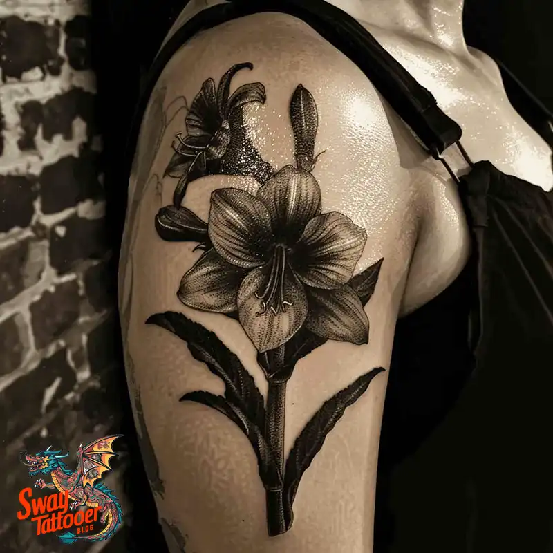 160 Amaryllis Flower Tattoo Designs: Symbolism and Style 56 amaryllis106