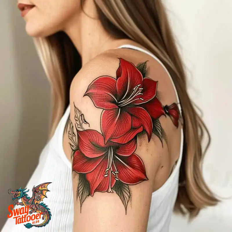 160 Amaryllis Flower Tattoo Designs: Symbolism and Style 49 amaryllis108