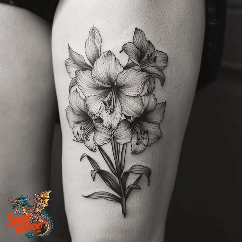 160 Amaryllis Flower Tattoo Designs: Symbolism and Style 148 amaryllis11