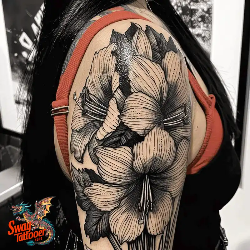 160 Amaryllis Flower Tattoo Designs: Symbolism and Style 52 amaryllis111