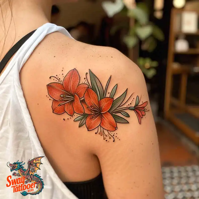 160 Amaryllis Flower Tattoo Designs: Symbolism and Style 54 amaryllis113