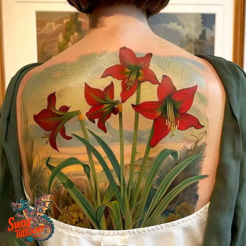 160 Amaryllis Flower Tattoo Designs: Symbolism and Style 46 amaryllis116
