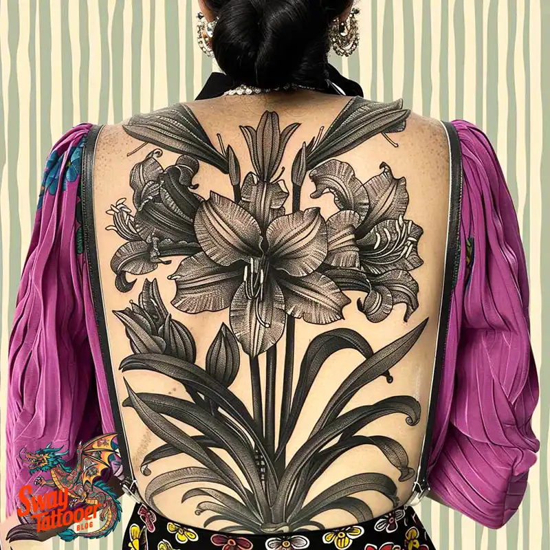 160 Amaryllis Flower Tattoo Designs: Symbolism and Style 28 amaryllis135