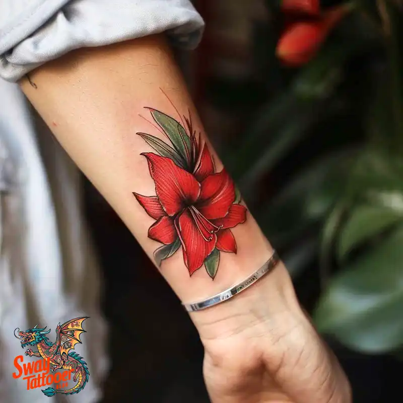 160 Amaryllis Flower Tattoo Designs: Symbolism and Style 146 amaryllis14