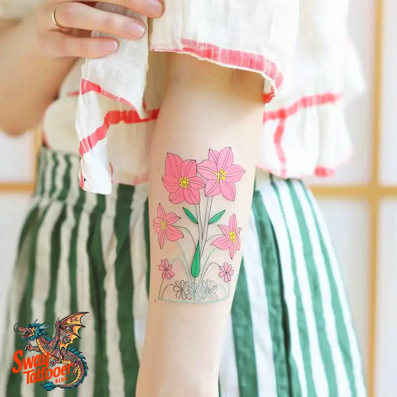 160 Amaryllis Flower Tattoo Designs: Symbolism and Style 13 amaryllis144