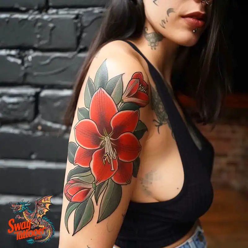 160 Amaryllis Flower Tattoo Designs: Symbolism and Style 11 amaryllis151