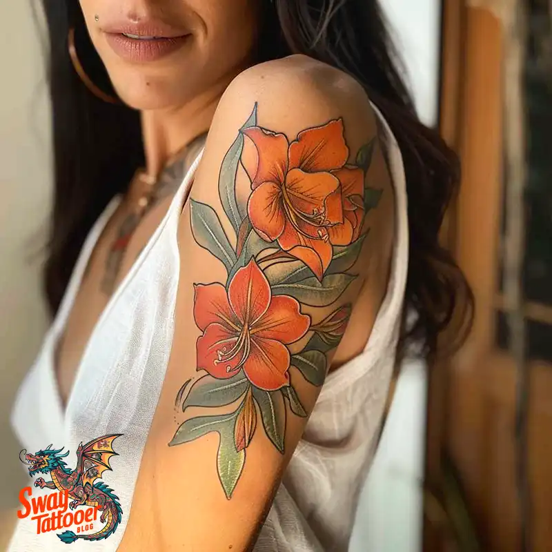 160 Amaryllis Flower Tattoo Designs: Symbolism and Style 8 amaryllis154