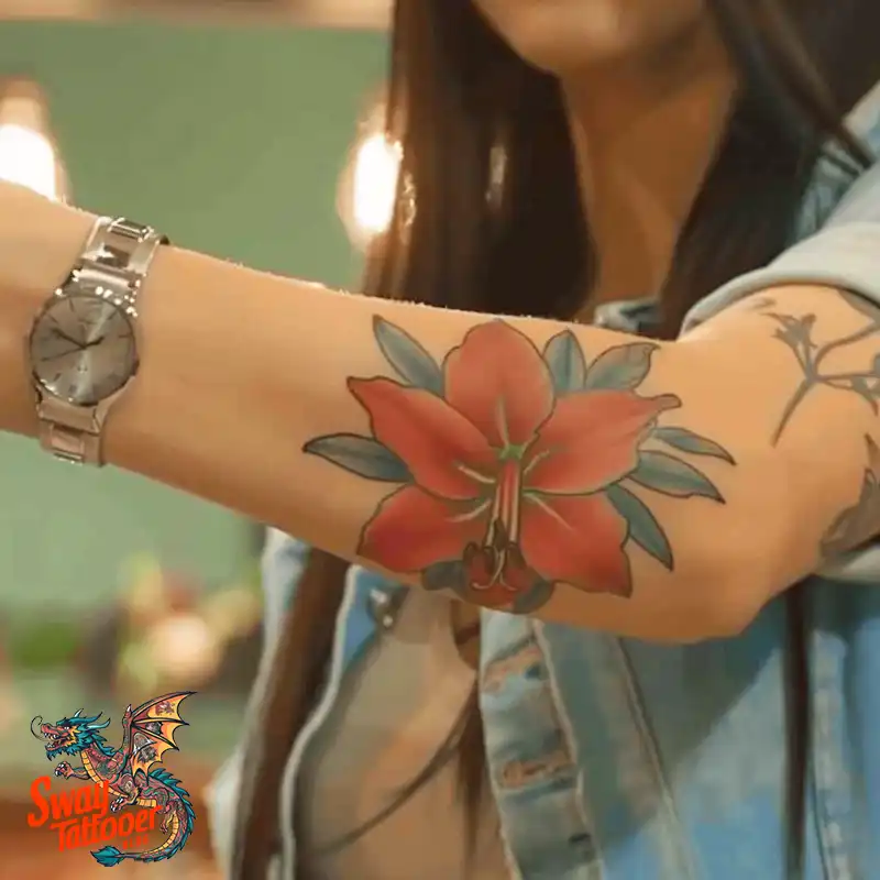 160 Amaryllis Flower Tattoo Designs: Symbolism and Style 6 amaryllis156