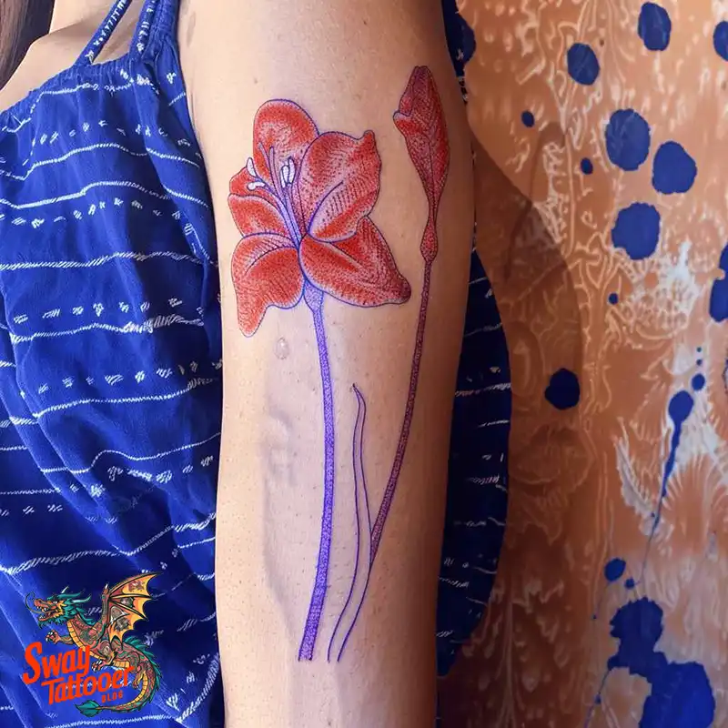 160 Amaryllis Flower Tattoo Designs: Symbolism and Style 5 amaryllis157