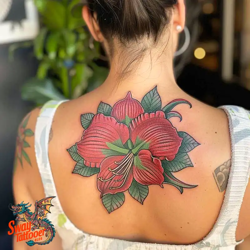 160 Amaryllis Flower Tattoo Designs: Symbolism and Style 4 amaryllis158