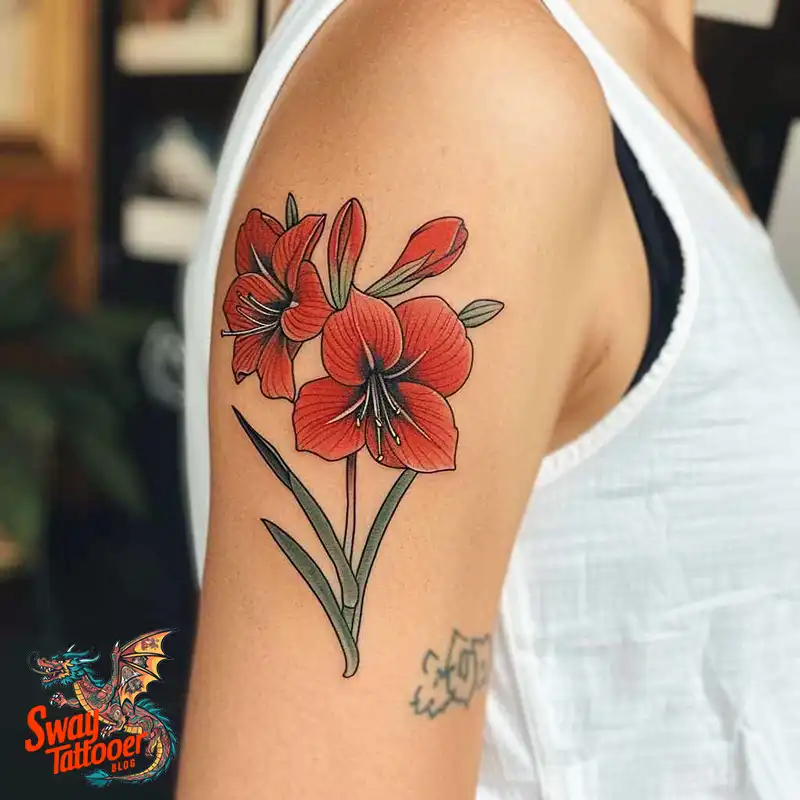 160 Amaryllis Flower Tattoo Designs: Symbolism and Style 133 amaryllis22