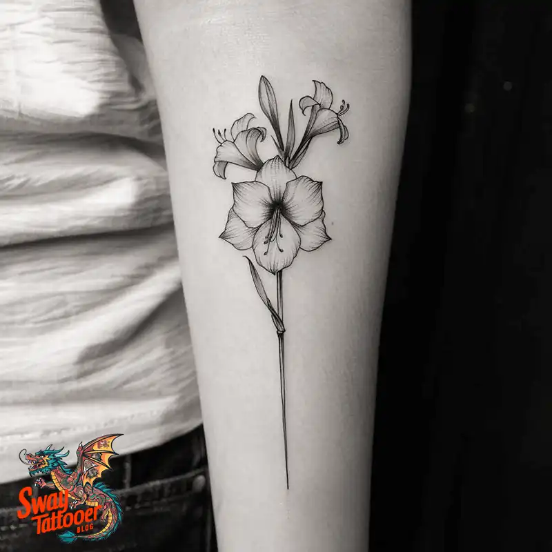 160 Amaryllis Flower Tattoo Designs: Symbolism and Style 135 amaryllis24