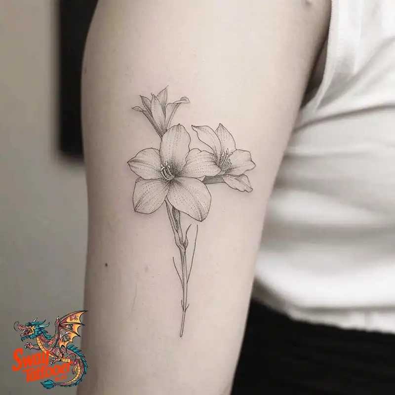 160 Amaryllis Flower Tattoo Designs: Symbolism and Style 137 amaryllis26