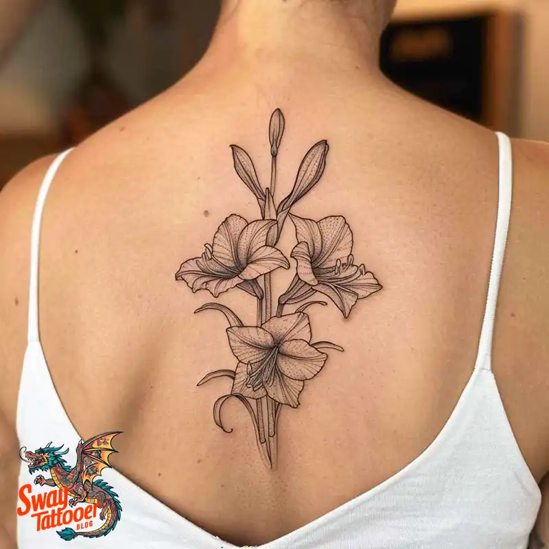 160 Amaryllis Flower Tattoo Designs: Symbolism and Style 138 amaryllis27