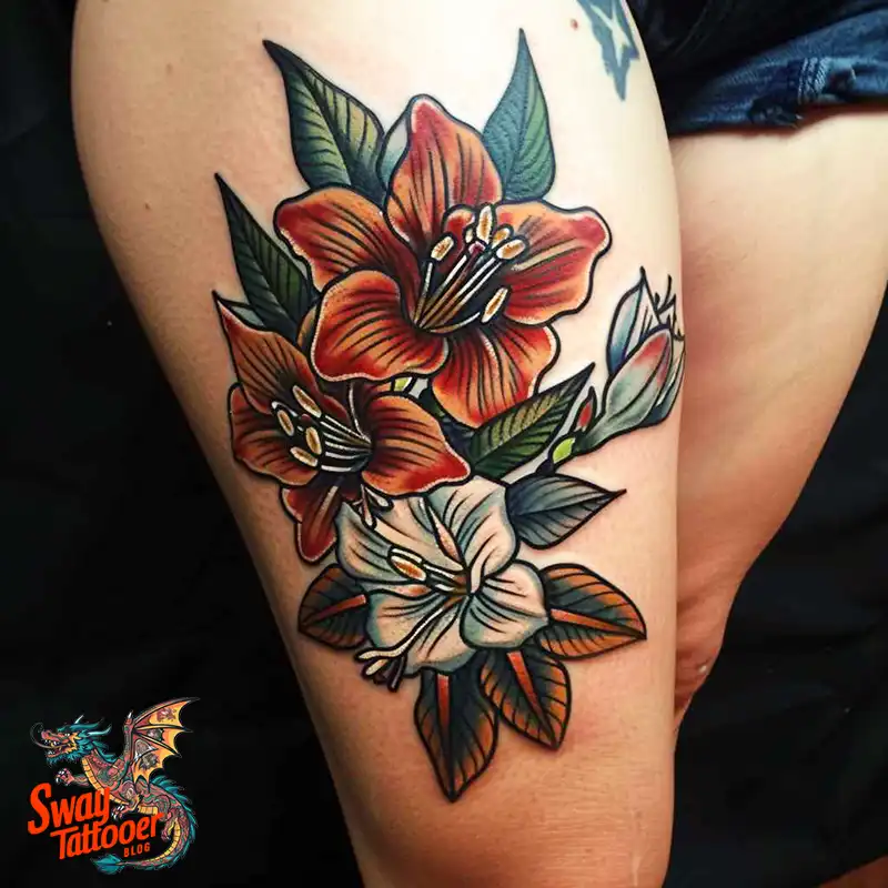 160 Amaryllis Flower Tattoo Designs: Symbolism and Style 131 amaryllis29
