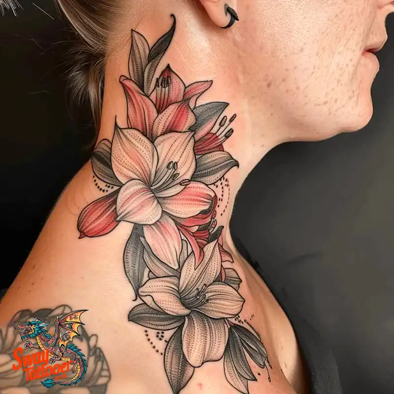 160 Amaryllis Flower Tattoo Designs: Symbolism and Style 157 amaryllis3