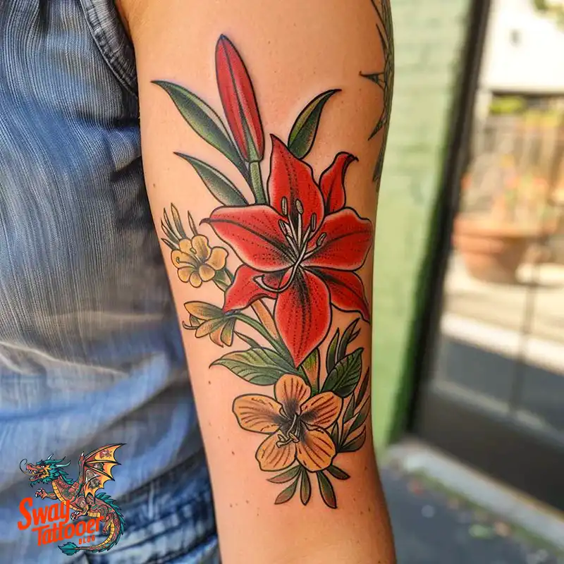 160 Amaryllis Flower Tattoo Designs: Symbolism and Style 132 amaryllis30