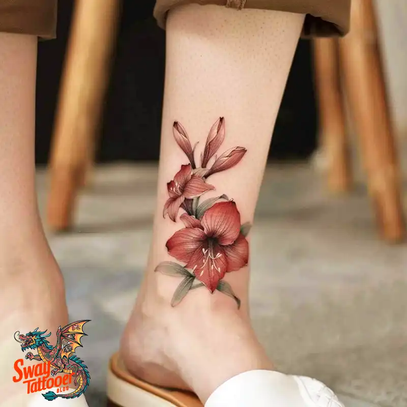 160 Amaryllis Flower Tattoo Designs: Symbolism and Style 129 amaryllis33