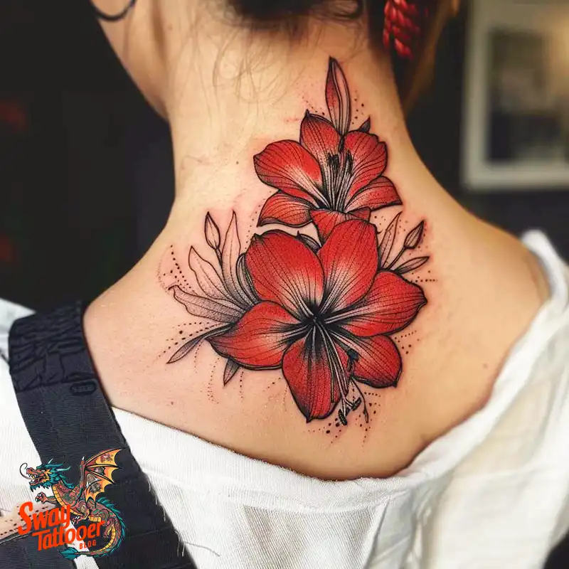 160 Amaryllis Flower Tattoo Designs: Symbolism and Style 156 amaryllis4
