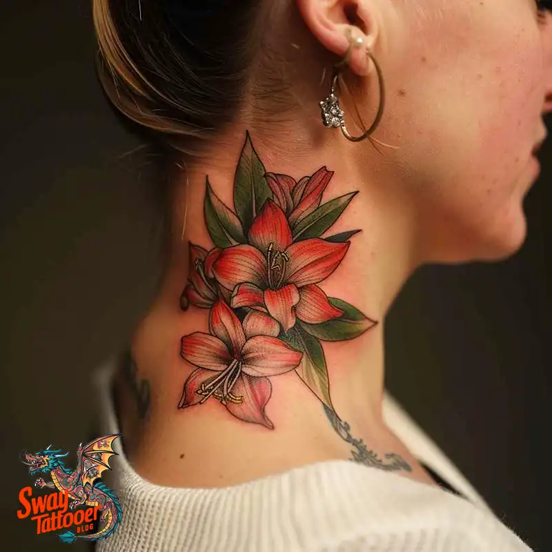 160 Amaryllis Flower Tattoo Designs: Symbolism and Style 112 amaryllis48