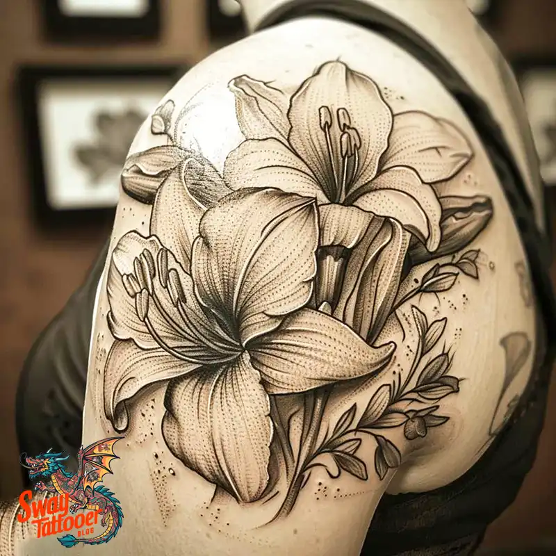 160 Amaryllis Flower Tattoo Designs: Symbolism and Style 103 amaryllis52