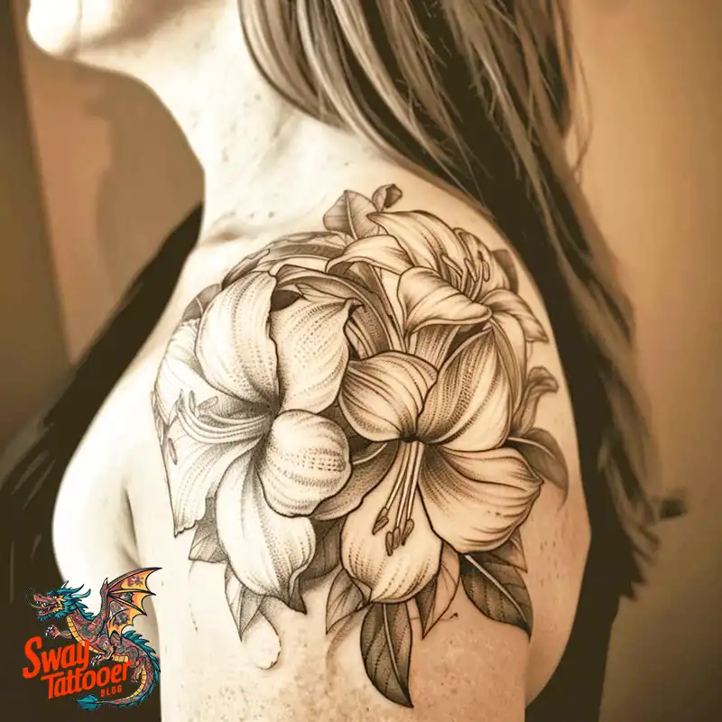 160 Amaryllis Flower Tattoo Designs: Symbolism and Style 106 amaryllis55