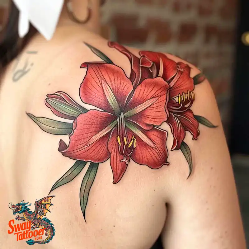 160 Amaryllis Flower Tattoo Designs: Symbolism and Style 154 amaryllis6