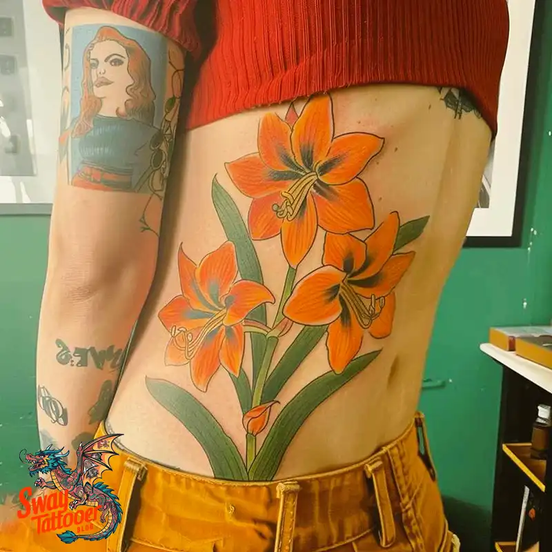 160 Amaryllis Flower Tattoo Designs: Symbolism and Style 97 amaryllis64