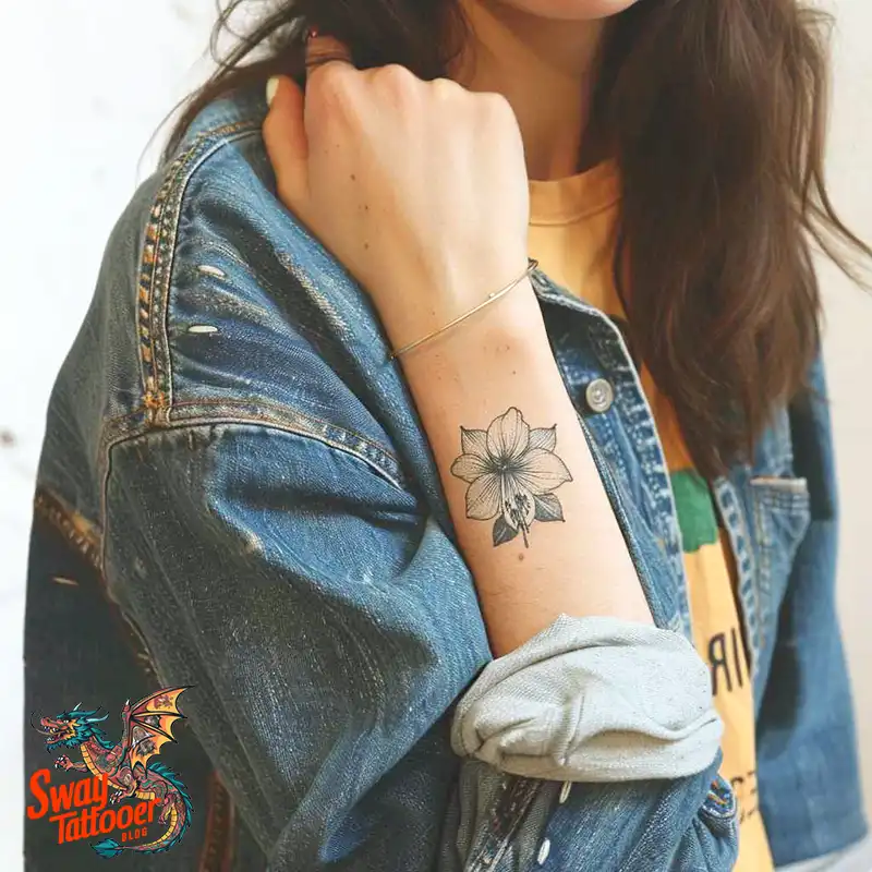 160 Amaryllis Flower Tattoo Designs: Symbolism and Style 84 amaryllis78
