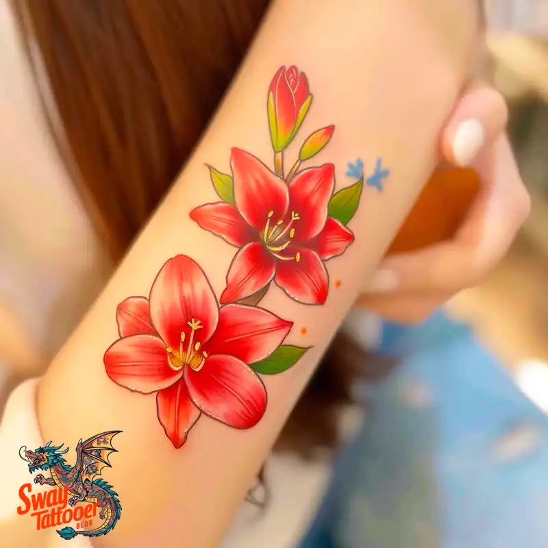 160 Amaryllis Flower Tattoo Designs: Symbolism and Style 83 amaryllis79