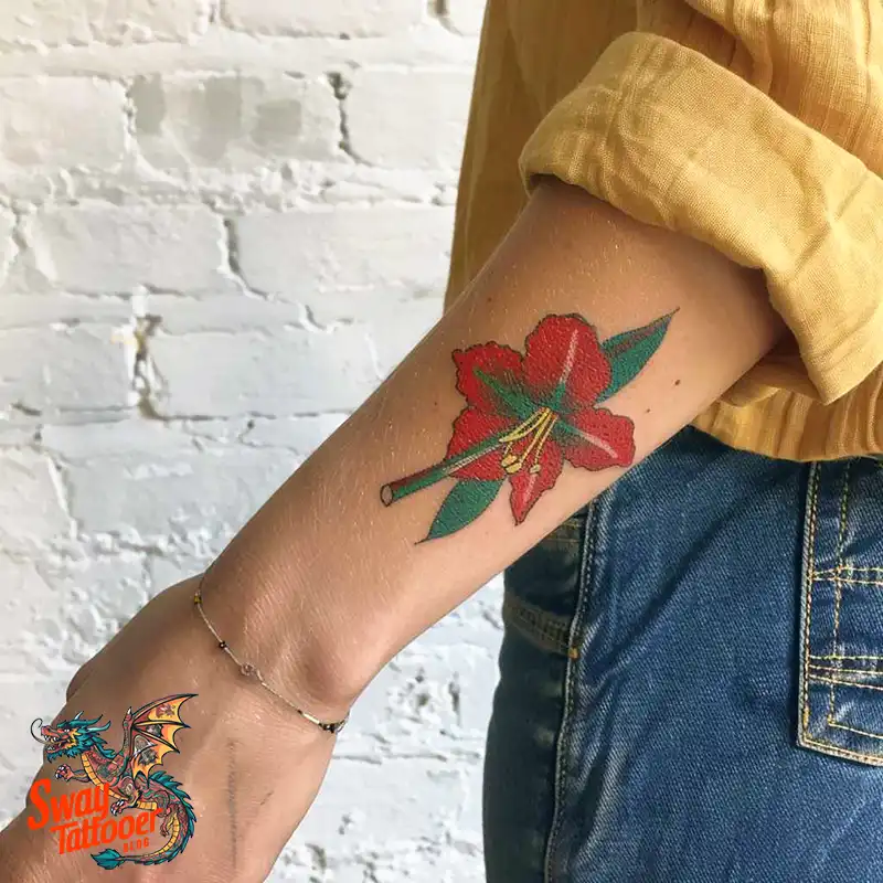 160 Amaryllis Flower Tattoo Designs: Symbolism and Style 80 amaryllis82