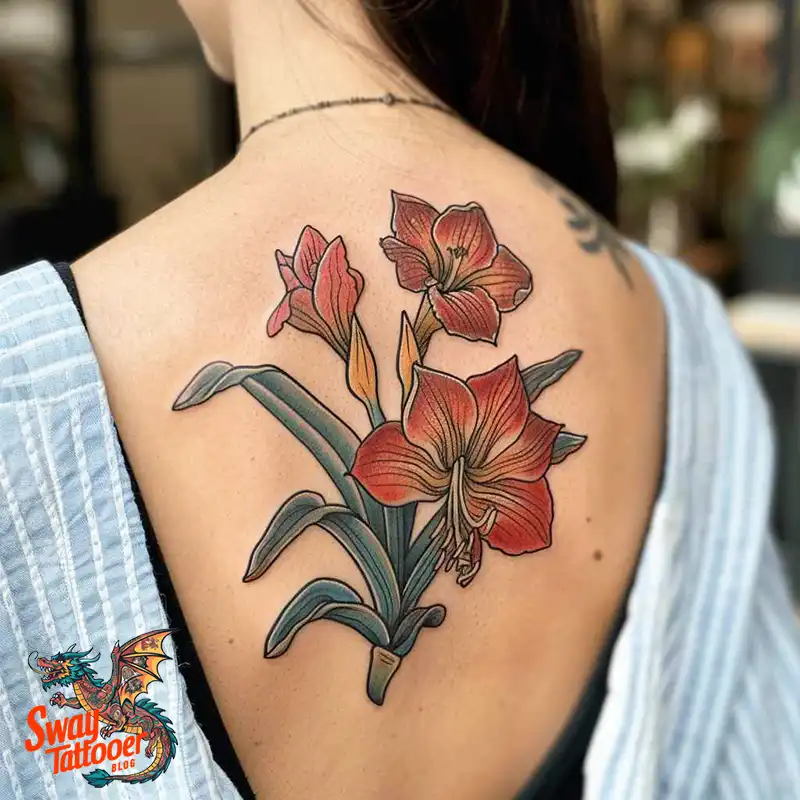 160 Amaryllis Flower Tattoo Designs: Symbolism and Style 64 amaryllis99