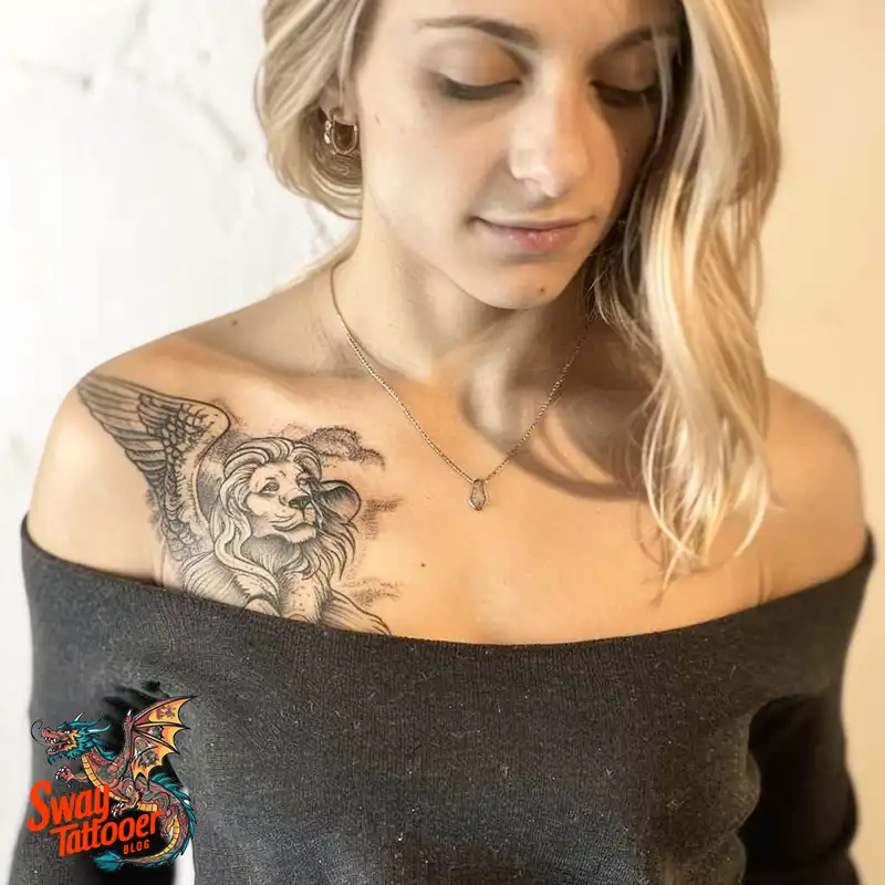 60 Angel and Lion Tattoo Design Ideas: Meaning & History 34 angel and lion27