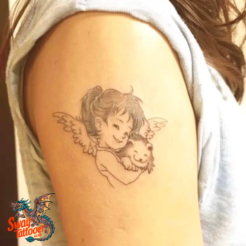 60 Angel and Lion Tattoo Design Ideas: Meaning & History 9 angel and lion52