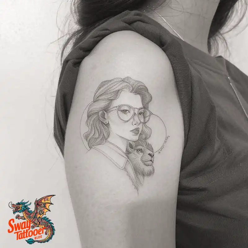 60 Angel and Lion Tattoo Design Ideas: Meaning & History 6 angel and lion55