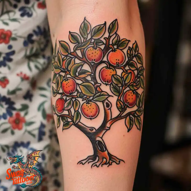 130 Apple Tree Tattoo Designs, Symbolism and Lifelong Care 101 apple tree37