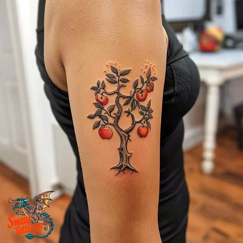 130 Apple Tree Tattoo Designs, Symbolism and Lifelong Care 92 apple tree43