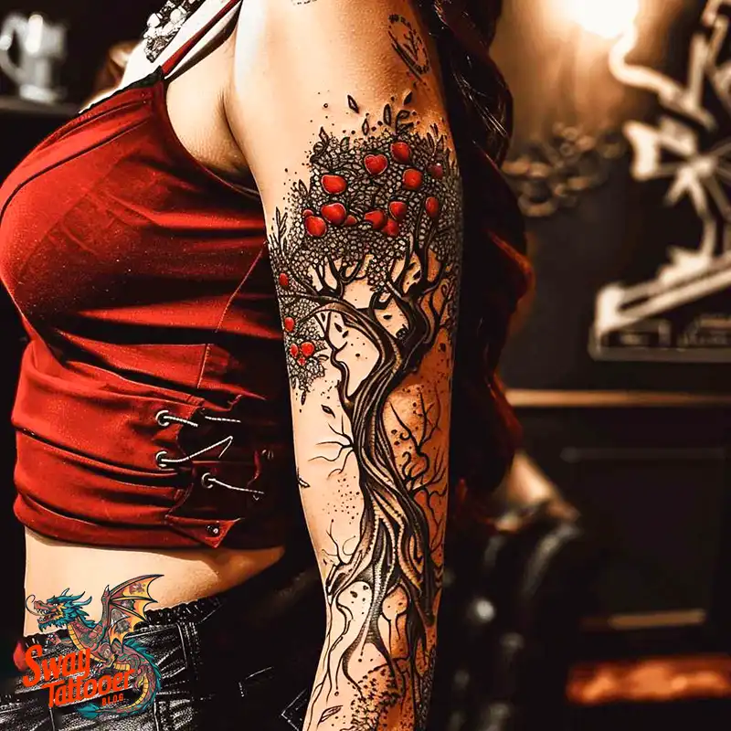 130 Apple Tree Tattoo Designs, Symbolism and Lifelong Care 59 apple tree tattoo