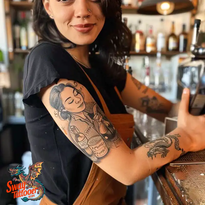 120 Bartender Tattoo Designs: Shaker Symbols, Style & Care 21 Bartender Tattoo Designs