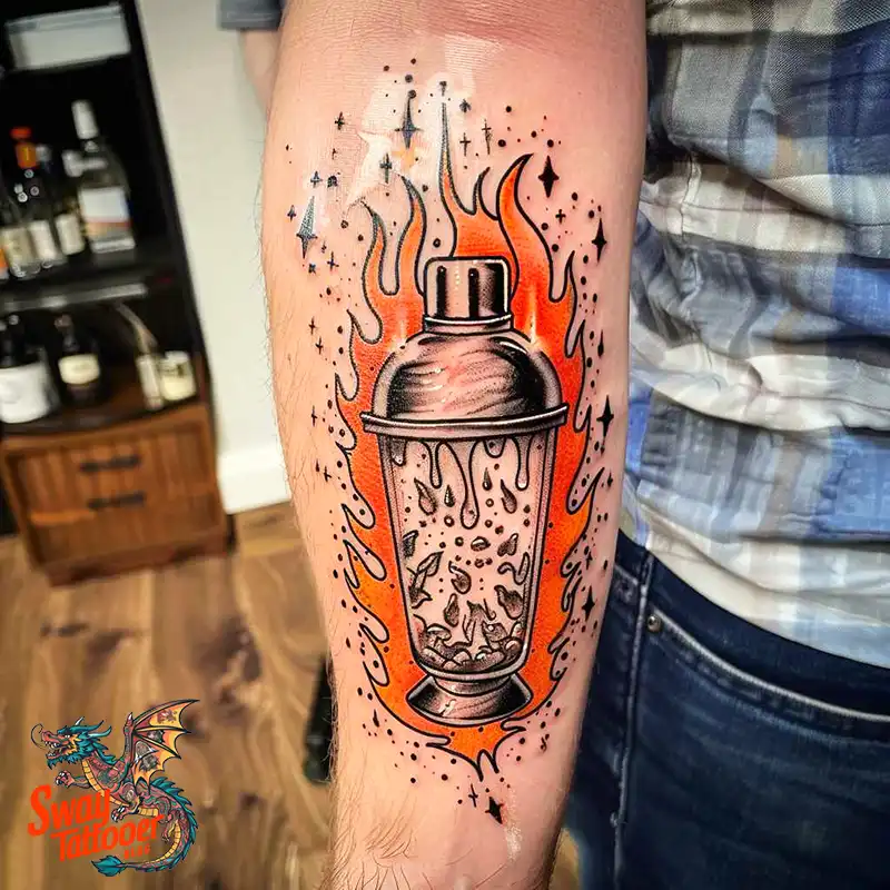 120 Bartender Tattoo Designs: Shaker Symbols, Style & Care 99 bartender25