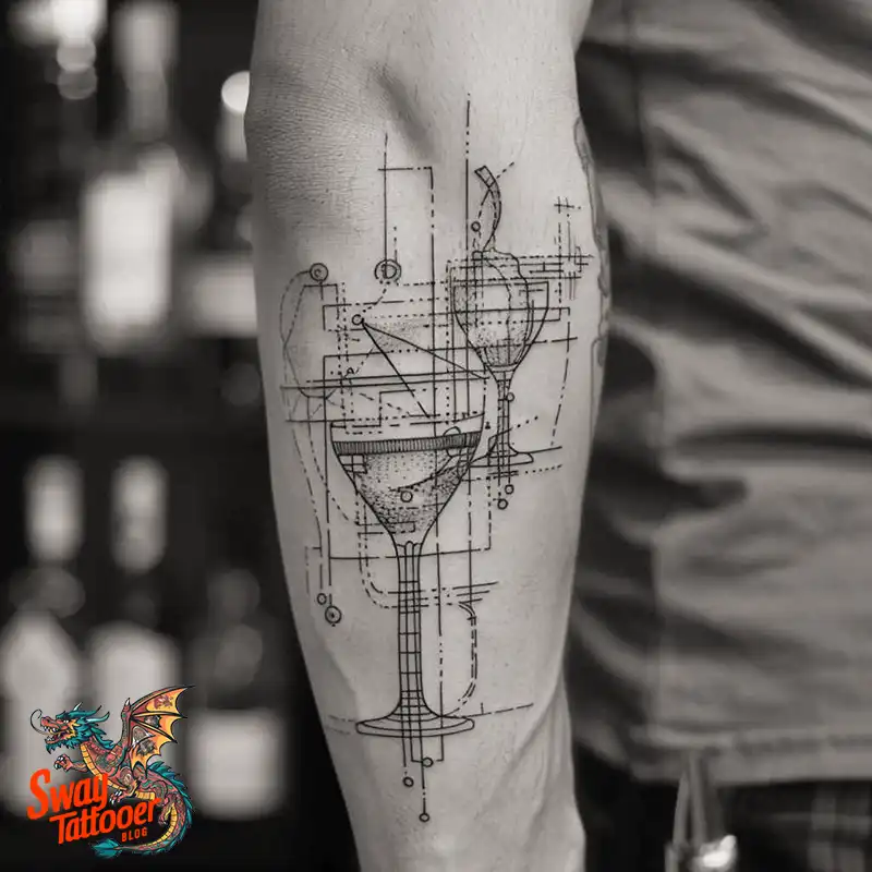 120 Bartender Tattoo Designs: Shaker Symbols, Style & Care 87 bartender36