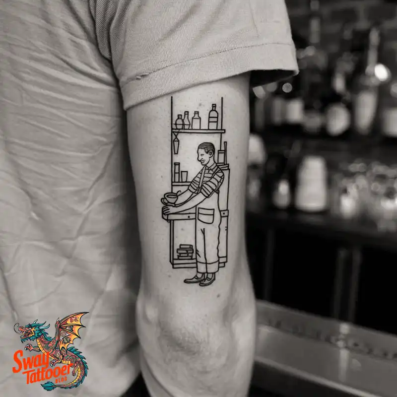 120 Bartender Tattoo Designs: Shaker Symbols, Style & Care 88 bartender37