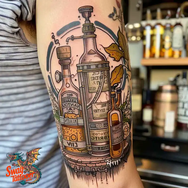 120 Bartender Tattoo Designs: Shaker Symbols, Style & Care 89 bartender38