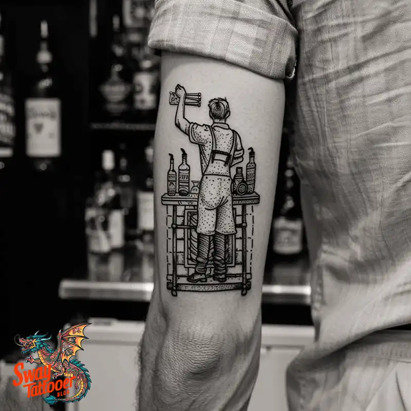 120 Bartender Tattoo Designs: Shaker Symbols, Style & Care 119 bartender5
